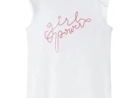 Tricou pentru copii, mâneci cu volane, ecru, 92 - 1/5