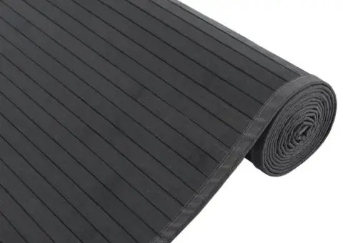 Covor dreptunghiular, negru, 80x500 cm, bambus - 4/5