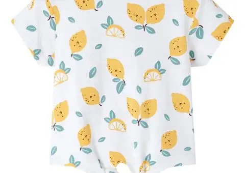 Tricou pentru copii cu tiv tip cravată, ecru, 92 - 1/5