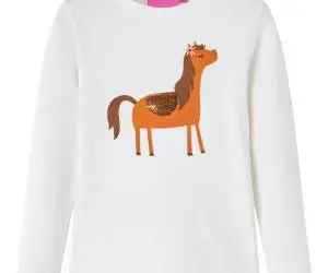 Tricou pentru copii cu mâneci lungi, ecru, 104