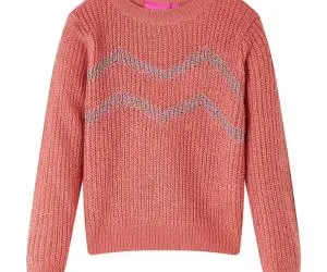 Pulover pentru copii tricotat, roz mediu, 116
