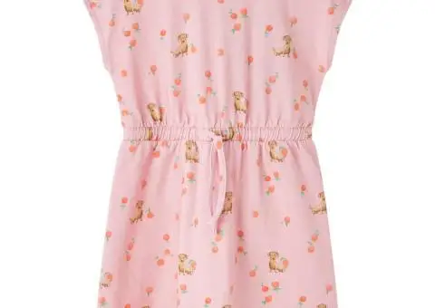 Rochie copii cu șnur, portocaliu deschis, 116 - 1/5