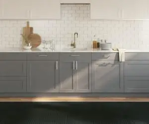 vidaXL Covor dreptunghiular, gri, 100x400 cm, bambus