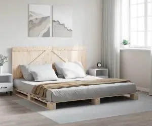 vidaXL Cadru de pat cu tăblie, 180x200 cm, lemn masiv de pin