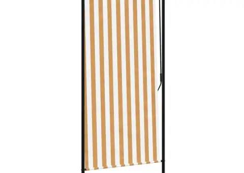 Jaluzea rulou de exterior portocaliu/alb 120x270 cm textil/oțel - 5/5