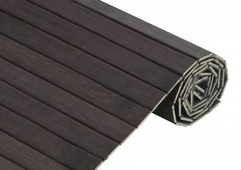 Covor dreptunghiular, maro închis, 100x400 cm, bambus - 4/5