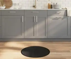 vidaXL Covor rotund, negru, 60 cm, bambus