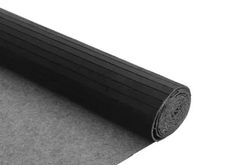 Covor dreptunghiular, negru, 80x500 cm, bambus - 5/5