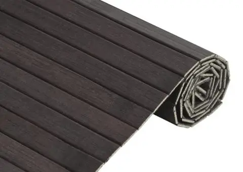 Covor dreptunghiular, maro închis, 100x200 cm, bambus - 4/5