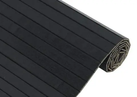 Covor dreptunghiular, negru, 100x400 cm, bambus - 4/5