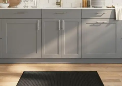 Covor dreptunghiular, negru, 60x100 cm, bambus - 1/5