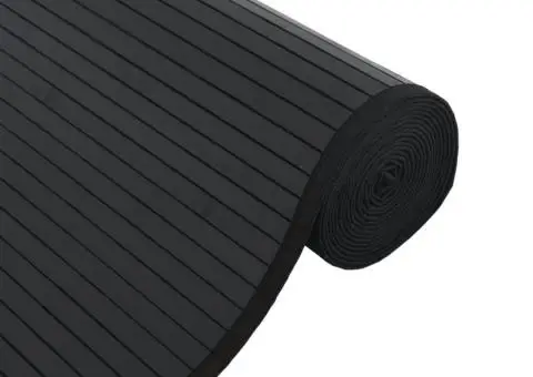 Covor dreptunghiular, negru, 60x100 cm, bambus - 4/5