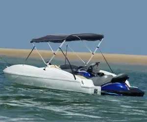 vidaXL Parasolar Bimini 3 arcuri pereți laterali, 183x(137-152)x137 cm