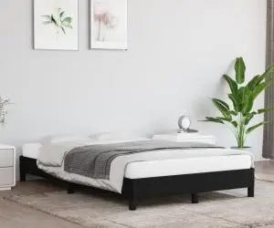vidaXL Cadru de pat fără saltea Negru 120x190 cm țesătură