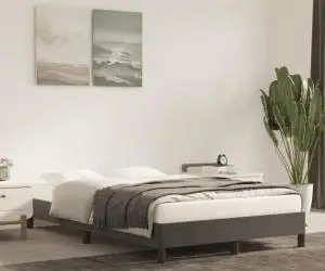 vidaXL Cadru de pat fără saltea Gri închis 120x190 cm catifea