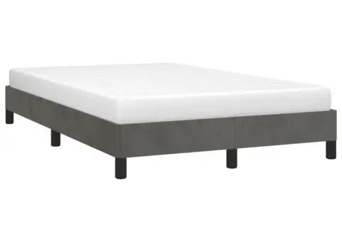 Cadru de pat fără saltea Gri închis 120x190 cm catifea - 4/5