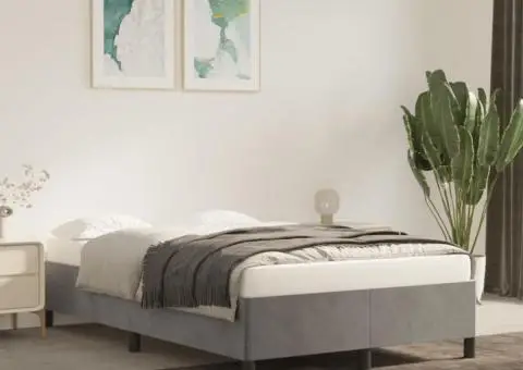 Cadru de de pat fără saltea Gri deschis 120x190 cm catifea - 1/5