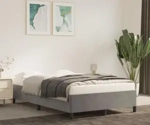 vidaXL Cadru de de pat fără saltea Gri deschis 120x190 cm catifea