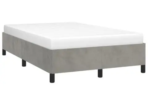 Cadru de de pat fără saltea Gri deschis 120x190 cm catifea - 4/5
