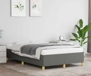 vidaXL Cadru de pat fără saltea gri închis 120x190 cm țesătură