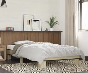 vidaXL Cadru de pat, stejar sonoma, 75x190 cm, lemn prelucrat și metal