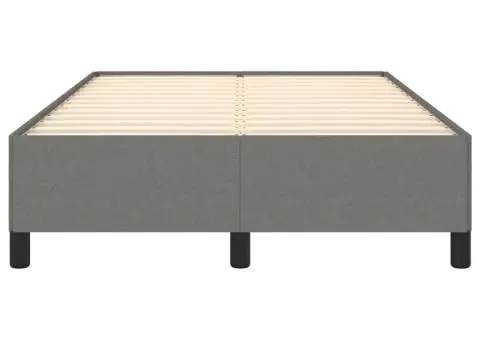 Cadru de pat fără saltea gri închis 120x190 cm țesătură - 4/5