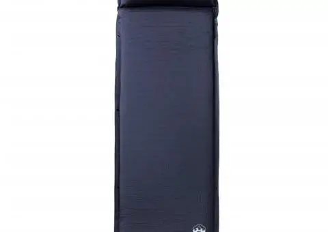 Saltea de camping auto-gonflabilă, cu pernă, 1 persoană, gri - 2/5