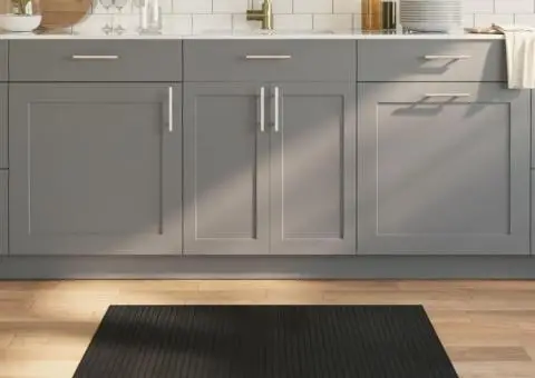 Covor dreptunghiular, negru, 70x100 cm, bambus - 1/5