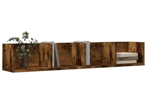 Dulap de perete, stejar fumuriu, 99x18x16,5 cm, lemn compozit - 4/5