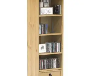 vidaXL Dulap de CD-uri „Corona”, 40x30x110 cm, lemn masiv de pin