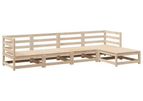 Set canapea de grădină, 5 piese, lemn masiv de pin - 2/5