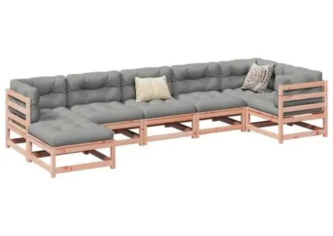 Set canapele grădină cu perne, 7 piese, lemn masiv brad douglas - 1/5