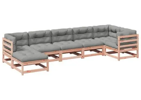 Set canapele grădină cu perne, 7 piese, lemn masiv brad douglas - 2/5