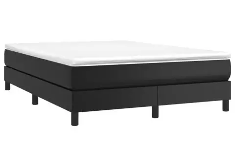 Cadru de pat, negru, 140x200 cm, piele ecologică - 3/5