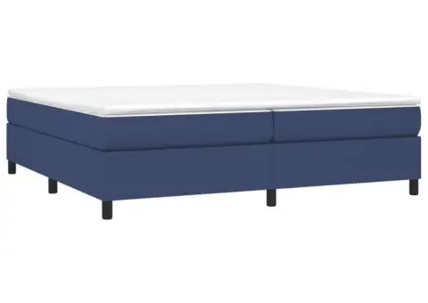 Cadru de pat fără saltea, albastru, 200x200 cm, textil - 3/5