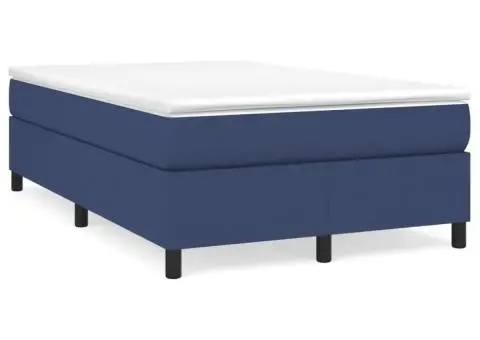 Cadru de pat fără saltea țesătură albastră 120x200 cm - 2/5