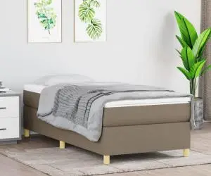 vidaXL Cadru de pat fără saltea, gri taupe, 100x200 cm, textil