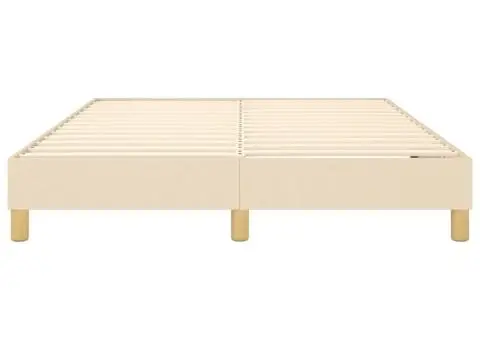 Cadru de pat fără saltea, crem, 140x190 cm, textil - 5/5