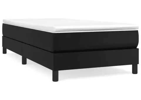 Cadru de pat, negru, 80x200 cm, piele ecologică - 2/5