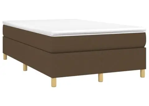 Cadru de pat fără saltea, maro închis, 120x200 cm, textil - 3/5