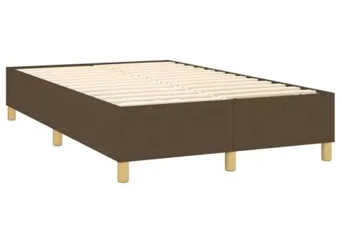 Cadru de pat fără saltea, maro închis, 120x200 cm, textil - 4/5