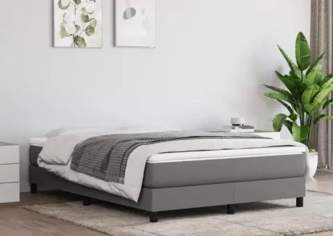 Cadru de pat fără saltea, gri închis, 140x200 cm, textil - 1/5