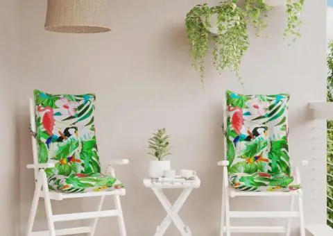 Perne de scaun spătar înalt, 2 buc., multicolor, textil oxford - 1/5