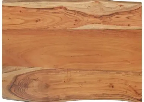 Blat masă 80x60x2,5cm dreptunghiular lemn acacia contur natural - 3/5