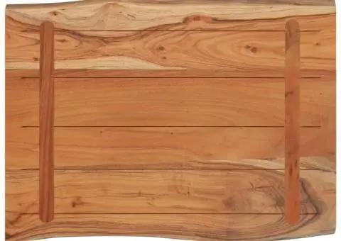 Blat masă 80x60x2,5cm dreptunghiular lemn acacia contur natural - 4/5