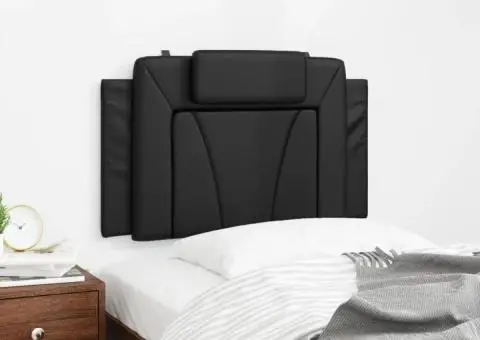 Pernă pentru tăblie pat, negru, 80 cm, piele artificială - 3/5