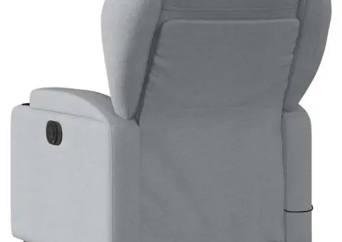 Fotoliu de masaj rabatabil cu ridicare, gri deschis, textil - 5/5
