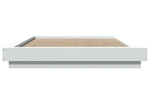 Cadru de pat, alb, 140x200 cm, lemn prelucrat - 4/5