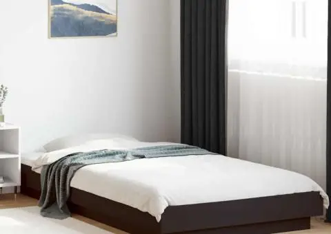 Cadru de pat, negru, 100x200 cm, lemn prelucrat - 1/5