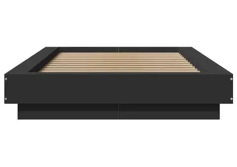 Cadru de pat, negru, 100x200 cm, lemn prelucrat - 4/5